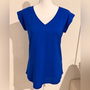 Express Royal Blue V-Neck Top